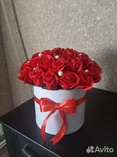 Букет роз из мыла