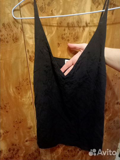 Рубашка шёлк топ на бретелях шелковый