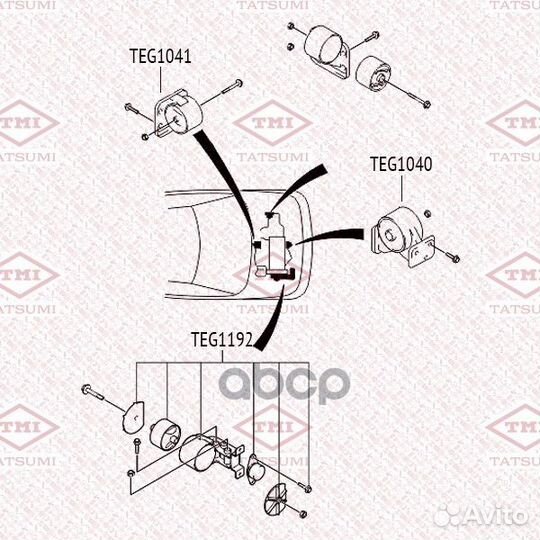 Опора двигателя правая TEG1192 tatsumi