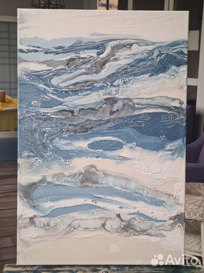 Интерьерная картина флюид арт