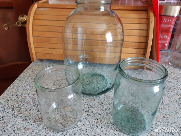 Банки стекло 0,5-0,7-2,0-3,0л, бутылки 1,0л