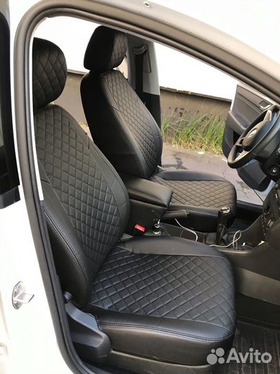 Чехлы VW Polo Экокожа ромб Автопилот