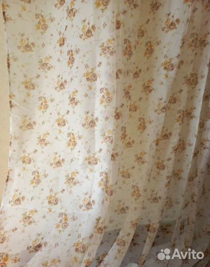 Тюль(вуаль с цветами)новый