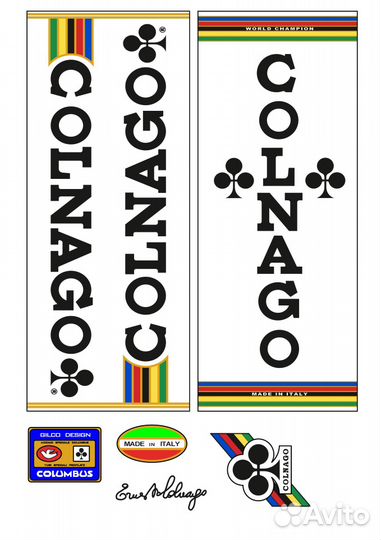 Комплект наклеек colnago, чемпион шоссе, старт шос