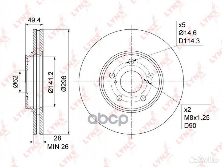 Диск тормозной перед Lexus RX300 00-03 BN11