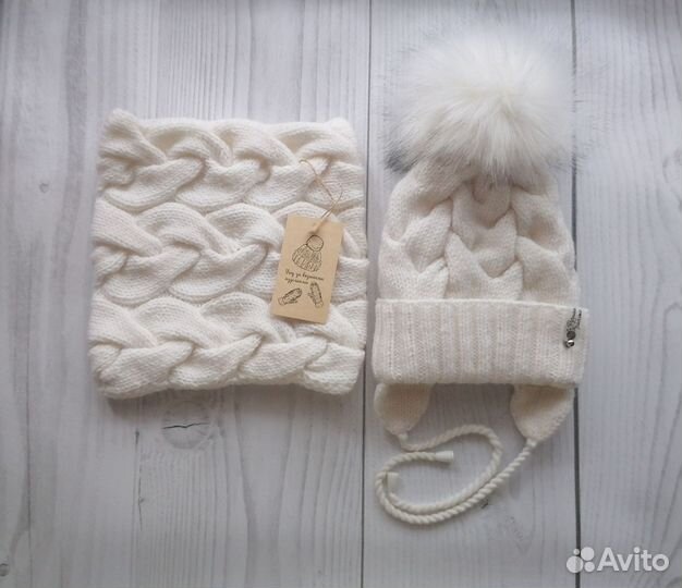 Зимний комплект шапка и снуд для девочки