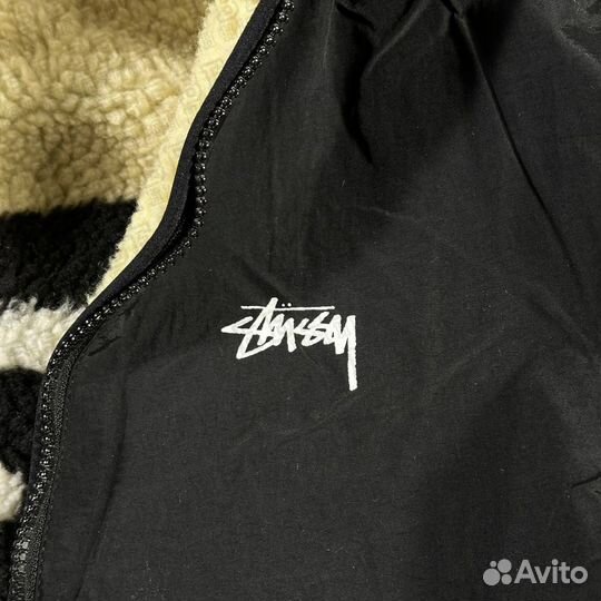 Stussy двусторонняя куртка барашка