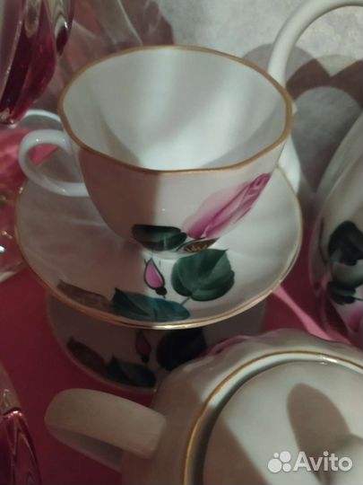 Сервиз кофейный свадебный роза лфз