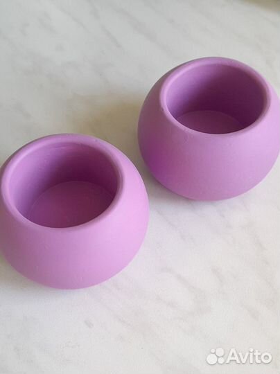 Кашпо круглое гипсовое