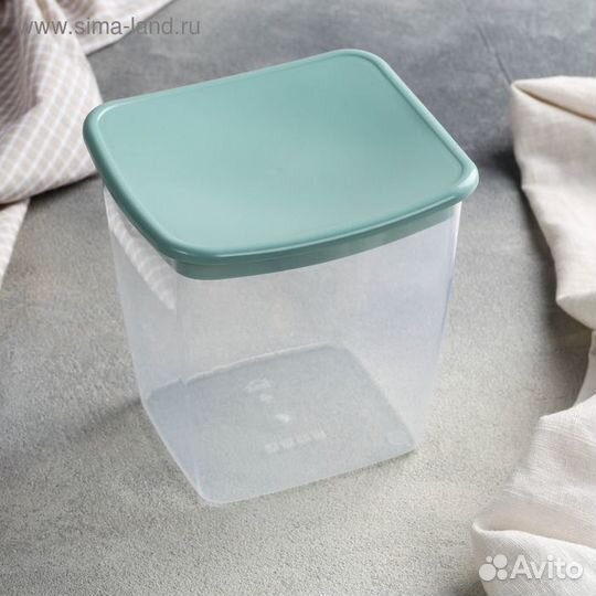 Ёмкость для сыпучих продуктов, квадратная, 1 л, цв