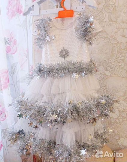 Костюм новогодний Снежинка р.104-110