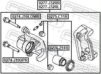 Суппорт тормозной задний левый nissan teana J32