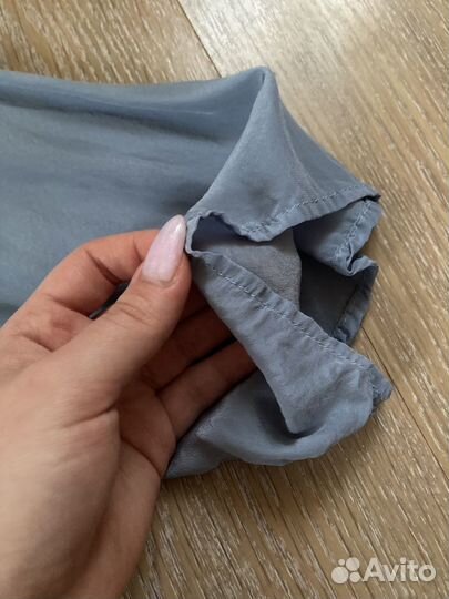 Рубашка mango темно-голубая