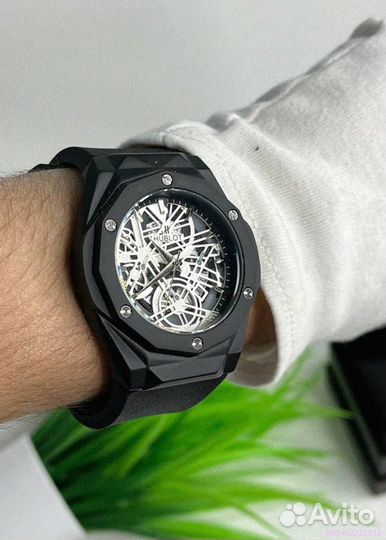 Наручные часы Hublot WHB3 чёрные (Арт.99308)