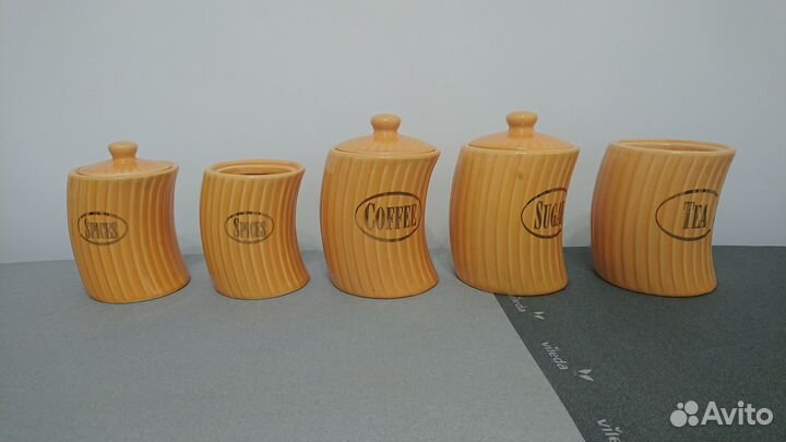Ёмкости керамические для хранения продуктов. 5 шт