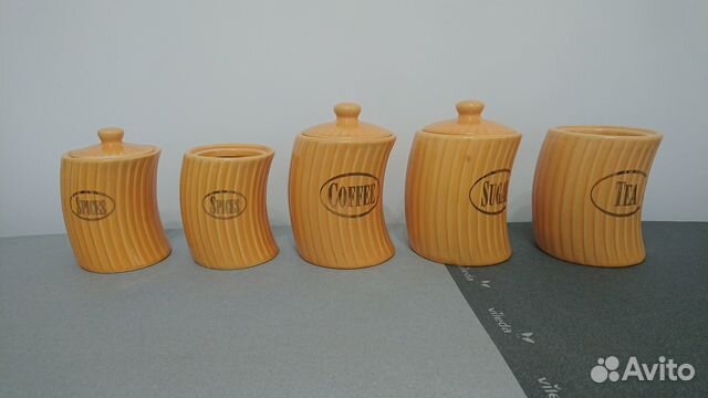 Ёмкости керамические для хранения продуктов. 5 шт