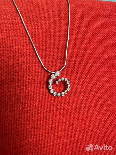 Кулон, подвеска. Белое золото, бриллианты