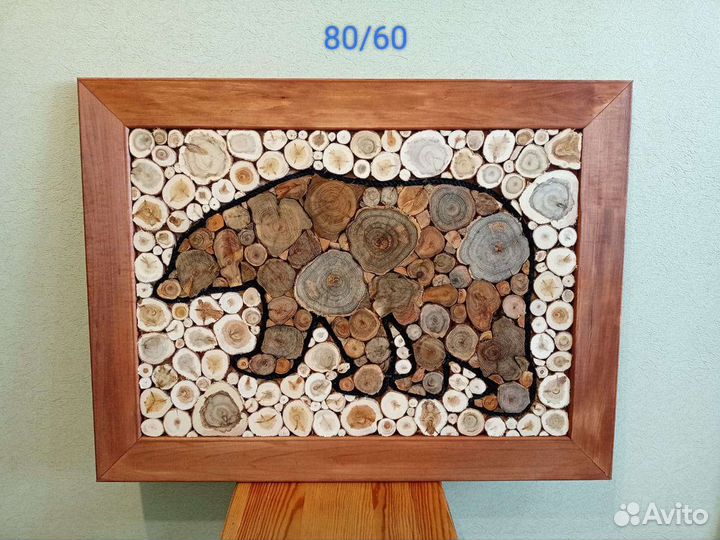 Картины из можжевельника в раме