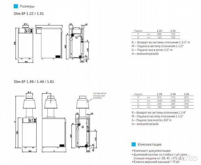 Напольный газовый котел Baxi slim EF