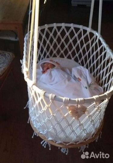 Детская люлька колыбель плетеная