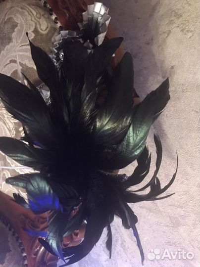 Маска Веницианская,карнавальная с перьями