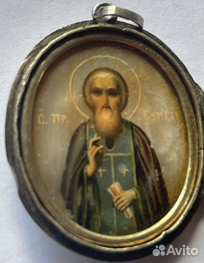 Икона серебро медальон