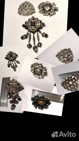 Броши, винтаж, Япония, Чехия