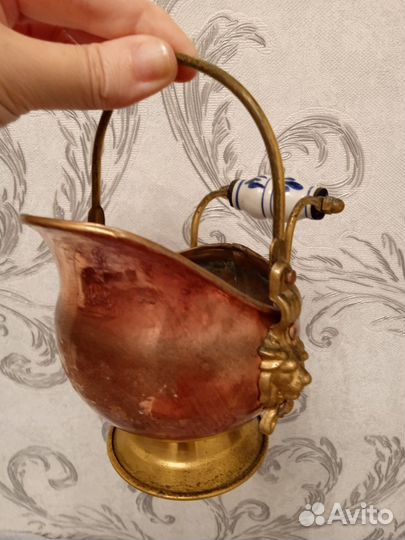 Зольник-кашпо малый медь+латунь