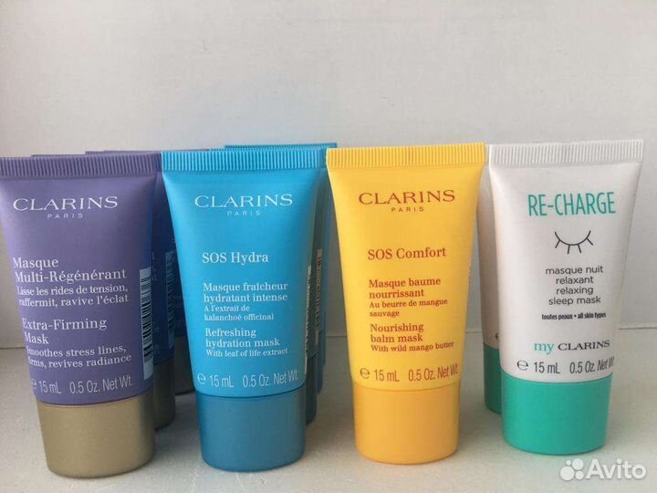 Clarins уход для лица кремы тюбики по 15 мл
