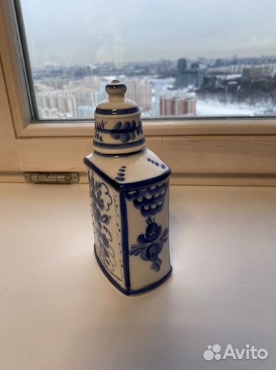 Фляжка глечик керамический Гжель