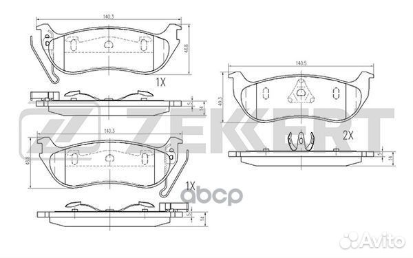 Колодки торм. диск. задн. Jeep Cherokee III 01