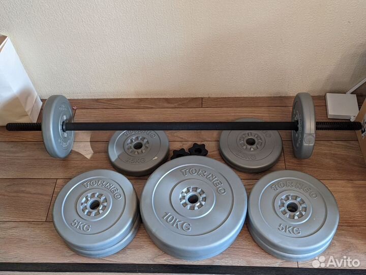 Гриф, блины и зажимы