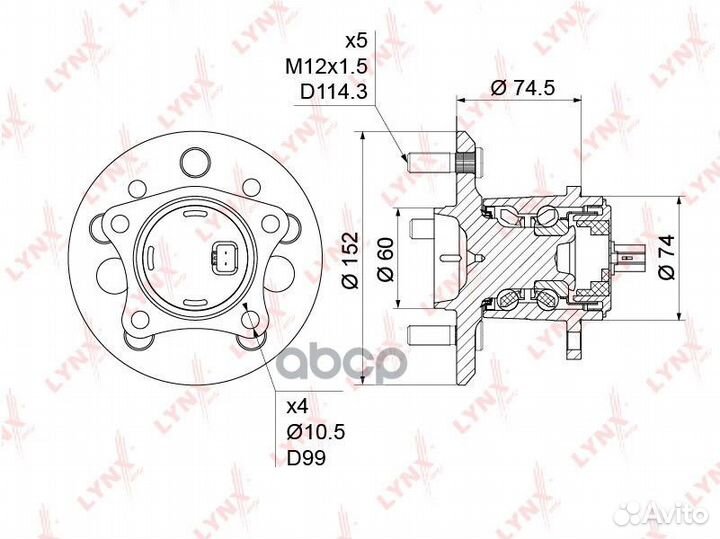 Ступица с подшипником toyota camry V30/V40 01-11