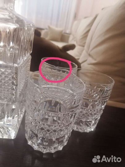 Графин со стаканами под виски, коньяк богемия