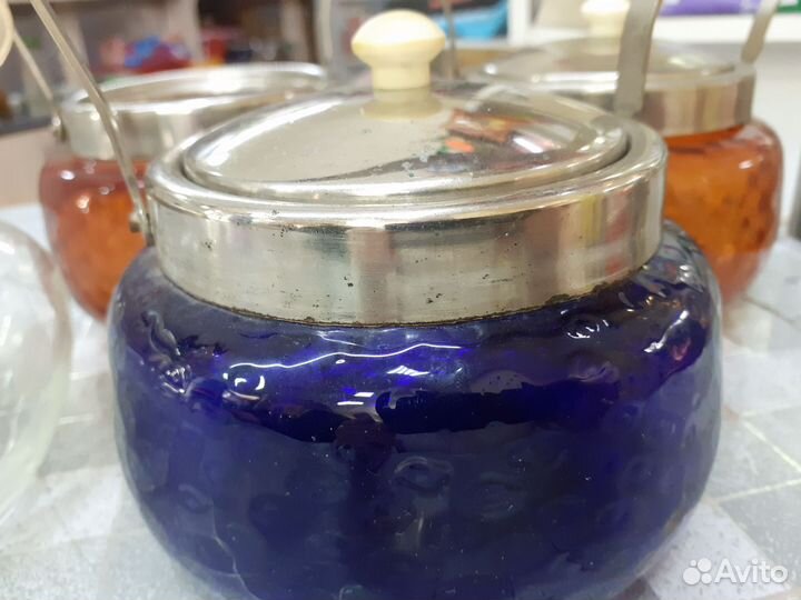 Сахарницы цветное стекло СССР