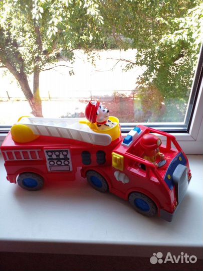 Машина пожарная+пожарник+пес/дерев.конструктор