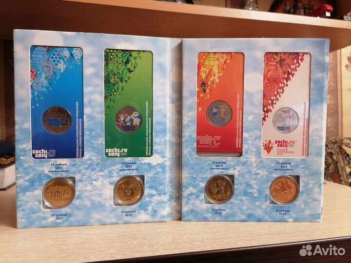 Цветные монеты посвященные олимпиаде сочи-2014