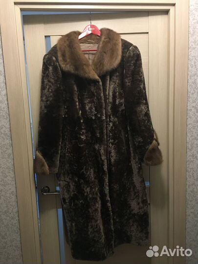 Шуба мутоновая с норкой