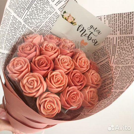 Букет из шоколадных чайных роз