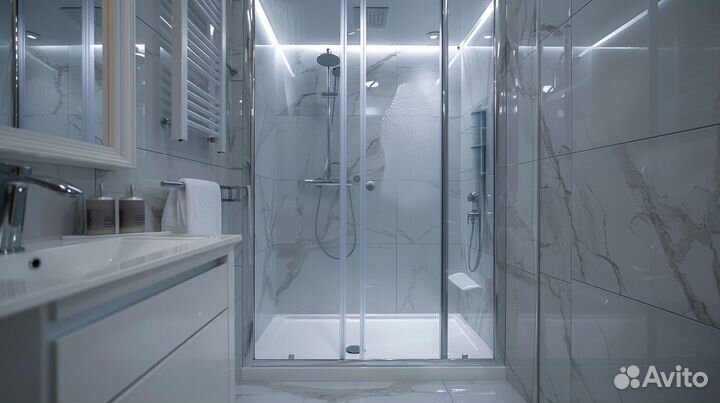 Стеклянные перегородки в ванную