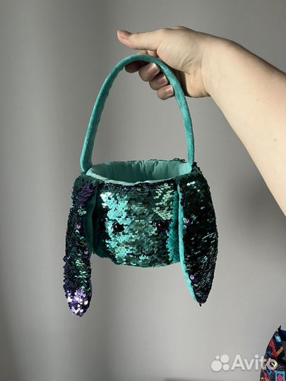 Детская корзинка декоративная из паеток