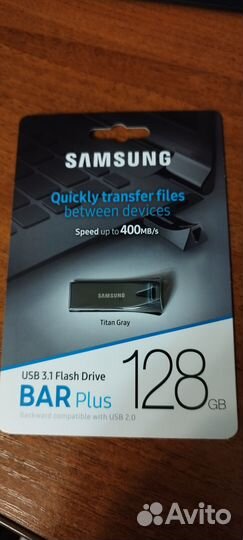 Samsung BAR Plus 128гб USB 3.1 флешка