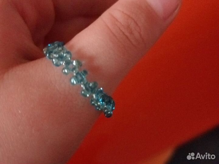 Голубое кольцо из бисера