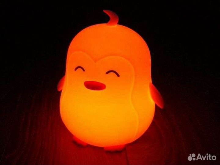 Мягкий ночник лампа игрушка Пингвин светящийся
