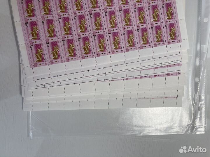 Марки 3р почта россии 2008г Лось (100шт лист)