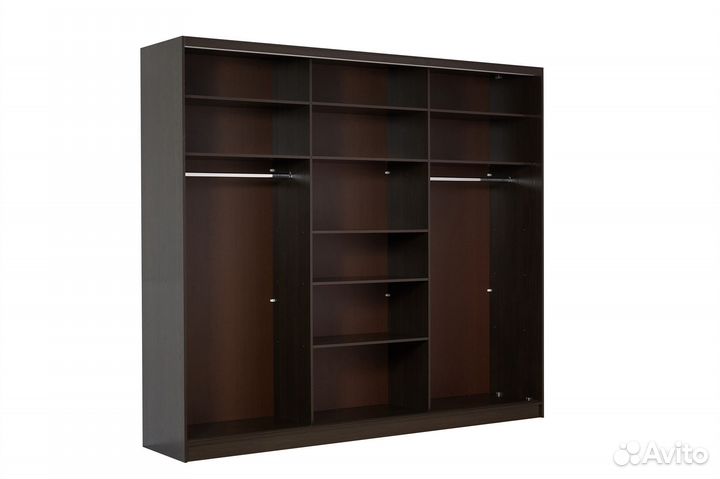 Шкаф-купе 240*58*240 3дв. венге (комбинированный)