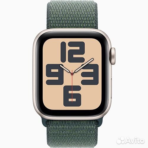 Apple Watch SE 2024 GPS 40mm Starlight Aluminium Case with Lake Green Loop Band новые