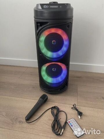 Колонка BT блютуз usb fm радио aux караоке