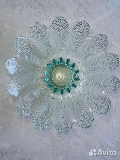 Ваза для фруктов зеленое стекло