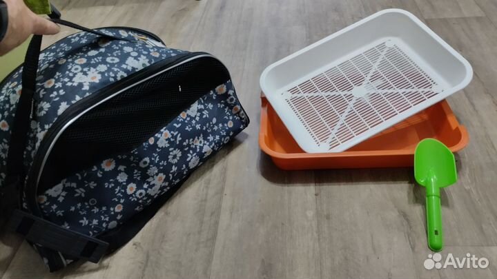 Переноска для кошек и собак + лоток + бонусы)